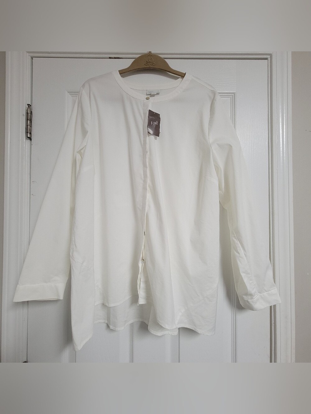 J.jil White Shirt Collection NWT A Line Hidden Button Up Shirt Tunic Size Xl.